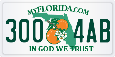 FL license plate 3004AB