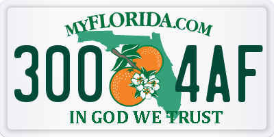FL license plate 3004AF