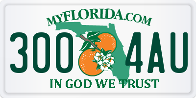 FL license plate 3004AU