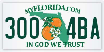 FL license plate 3004BA