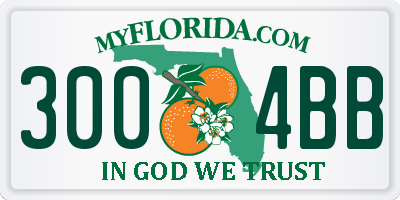 FL license plate 3004BB