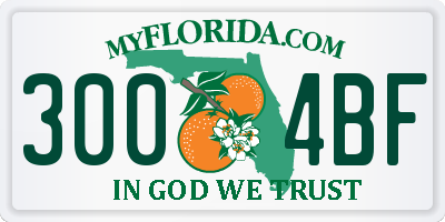 FL license plate 3004BF