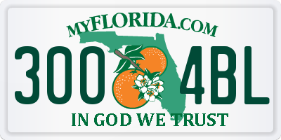 FL license plate 3004BL