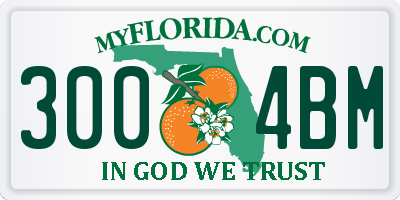 FL license plate 3004BM