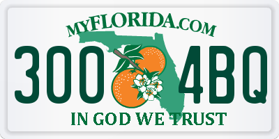 FL license plate 3004BQ