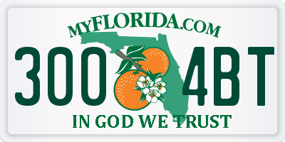 FL license plate 3004BT