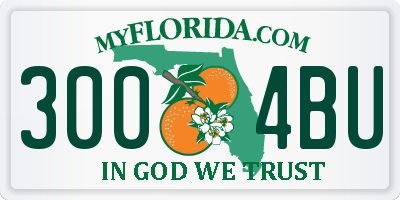 FL license plate 3004BU