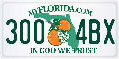 FL license plate 3004BX