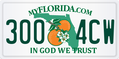 FL license plate 3004CW
