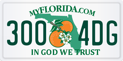 FL license plate 3004DG