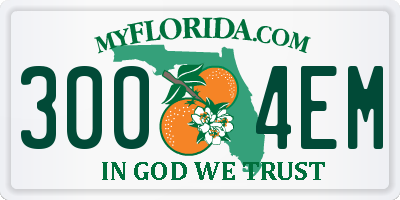 FL license plate 3004EM