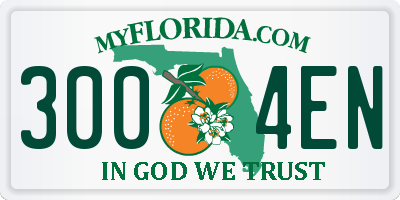 FL license plate 3004EN