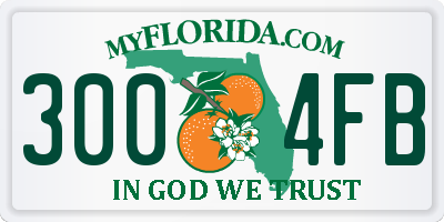 FL license plate 3004FB