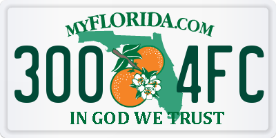 FL license plate 3004FC