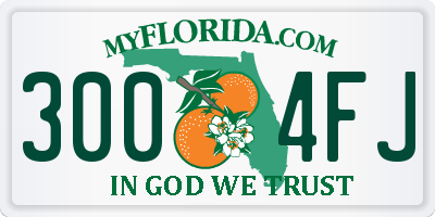 FL license plate 3004FJ