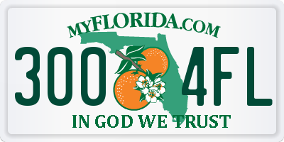 FL license plate 3004FL