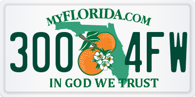 FL license plate 3004FW