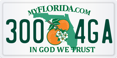 FL license plate 3004GA