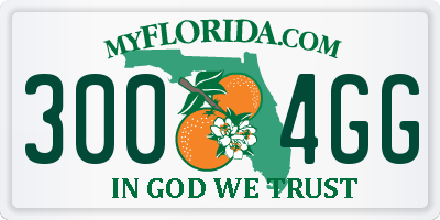 FL license plate 3004GG