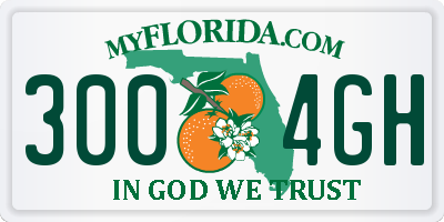 FL license plate 3004GH