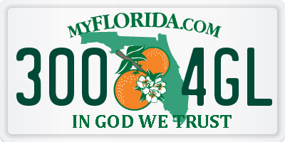 FL license plate 3004GL