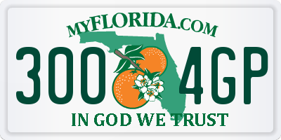 FL license plate 3004GP