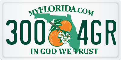 FL license plate 3004GR