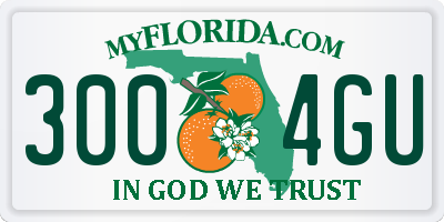FL license plate 3004GU