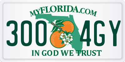 FL license plate 3004GY