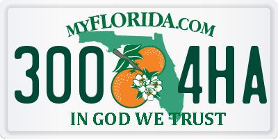 FL license plate 3004HA