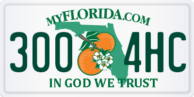 FL license plate 3004HC