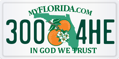 FL license plate 3004HE