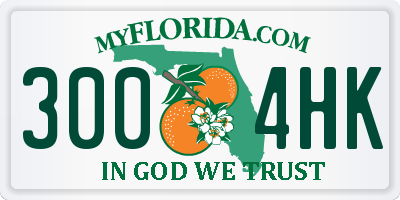 FL license plate 3004HK