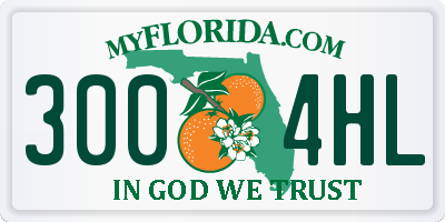 FL license plate 3004HL