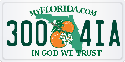 FL license plate 3004IA