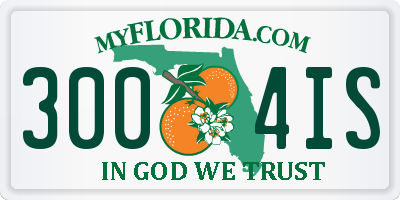 FL license plate 3004IS