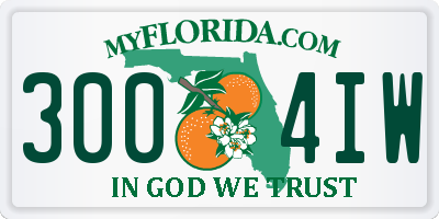 FL license plate 3004IW
