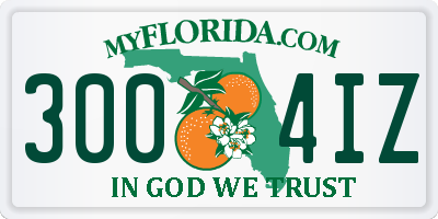 FL license plate 3004IZ