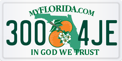 FL license plate 3004JE