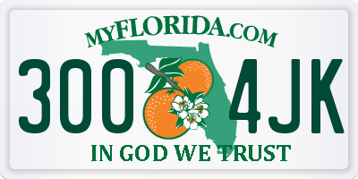 FL license plate 3004JK