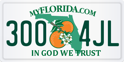 FL license plate 3004JL