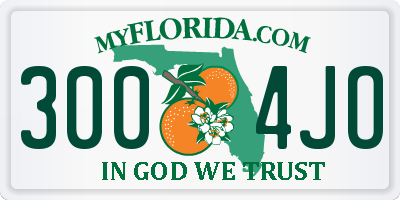 FL license plate 3004JO