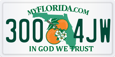 FL license plate 3004JW