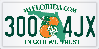 FL license plate 3004JX