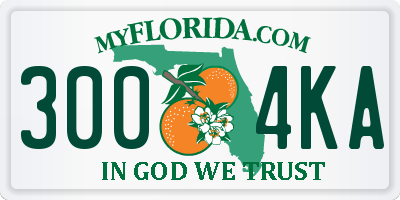 FL license plate 3004KA