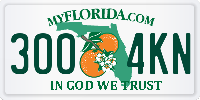FL license plate 3004KN