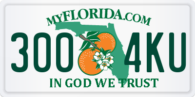 FL license plate 3004KU
