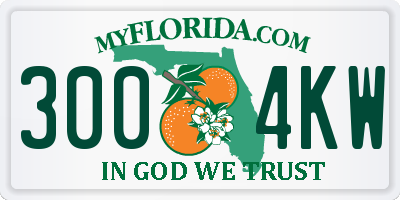FL license plate 3004KW