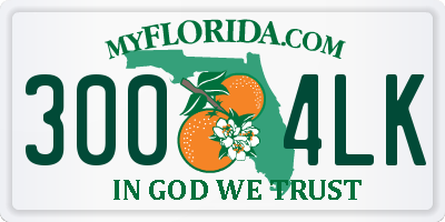 FL license plate 3004LK