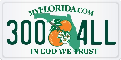 FL license plate 3004LL